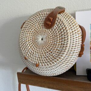 White Bali Basket Purse